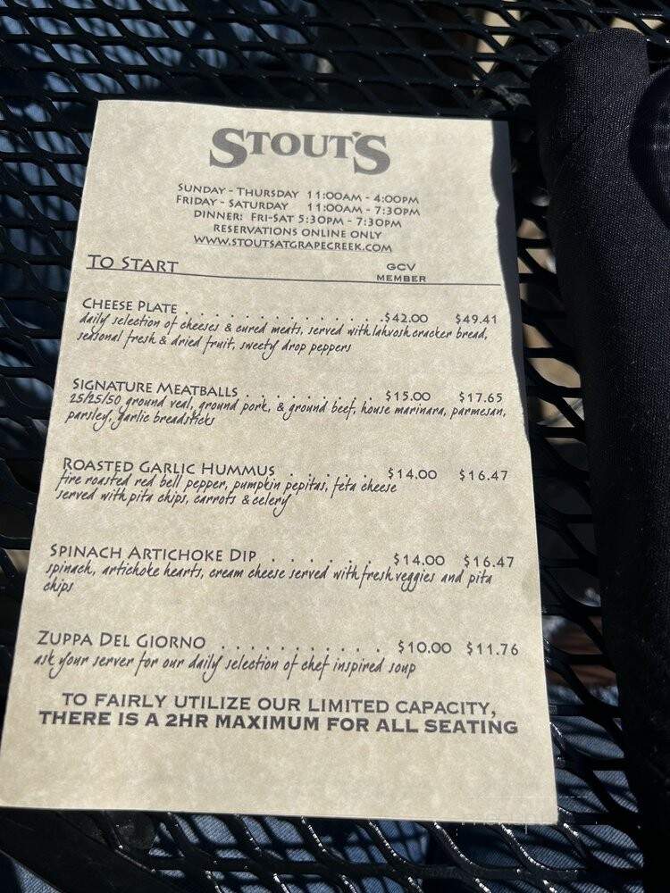 Stout's Trattoria - Fredericksburg, TX