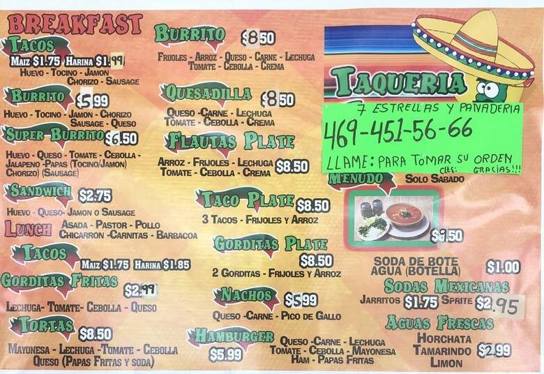 7 Estrellas Panaderia y Taqueria - Lewisville, TX