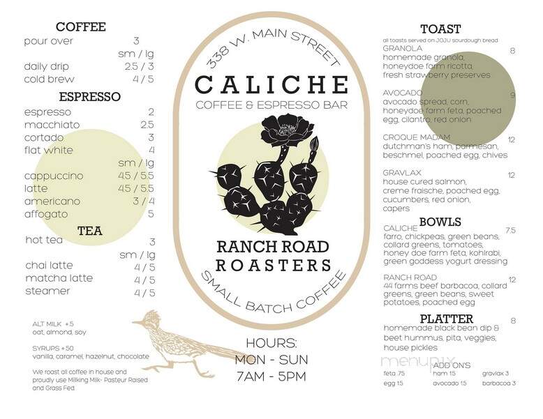 Caliche Coffee Bar & Ranch Road Roasters - Fredericksburg, TX