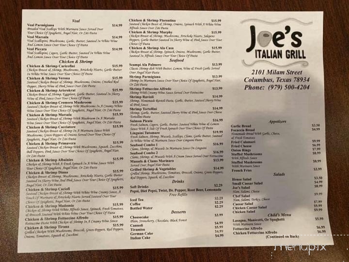 Joe's Italian Restaurant - Columbus, TX