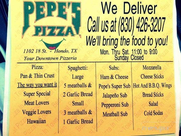 Pepe's Pizza - Hondo, TX