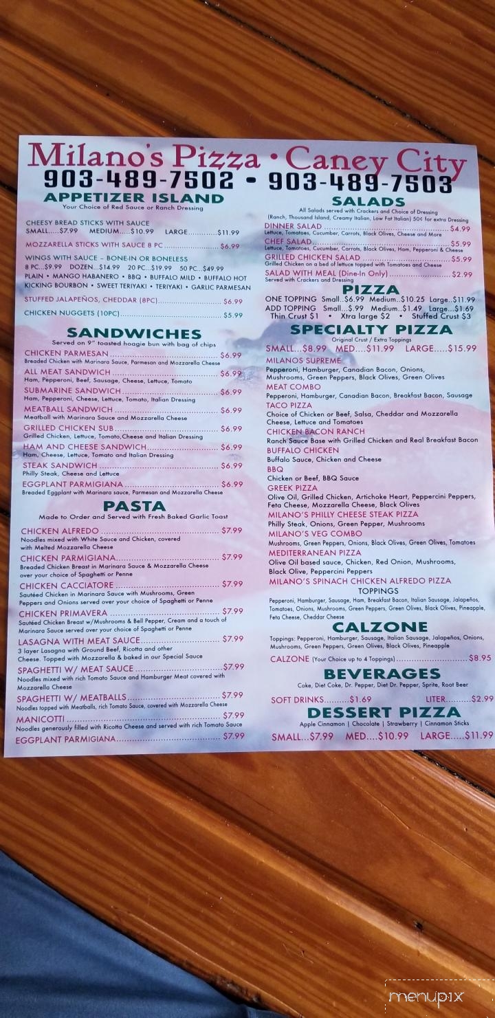 Milano's Pizza - Caney City, TX