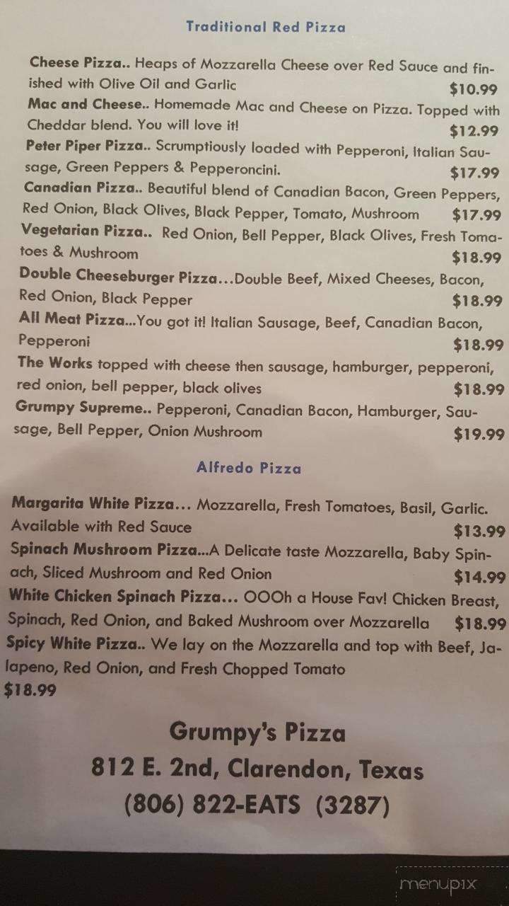 Grumpy's Pizza - Clarendon, TX