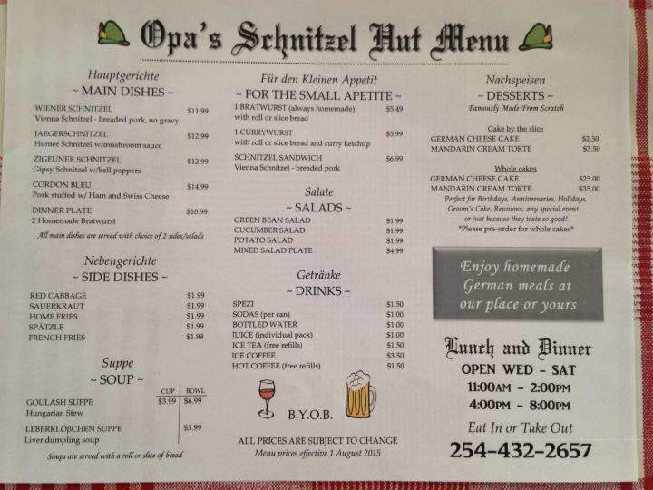 Opa's Schnitzel Hut - Harker Heights, TX