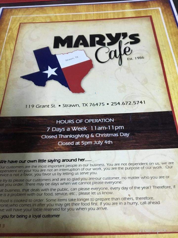 Mary's Cafe - Strawn, TX