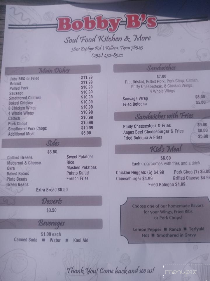 Bobby B's Soul Food Kitchen & More - Killeen, TX