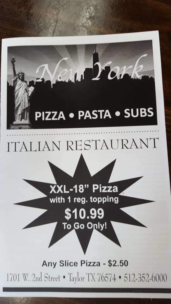 New York Pizza & Pasta - Taylor, TX