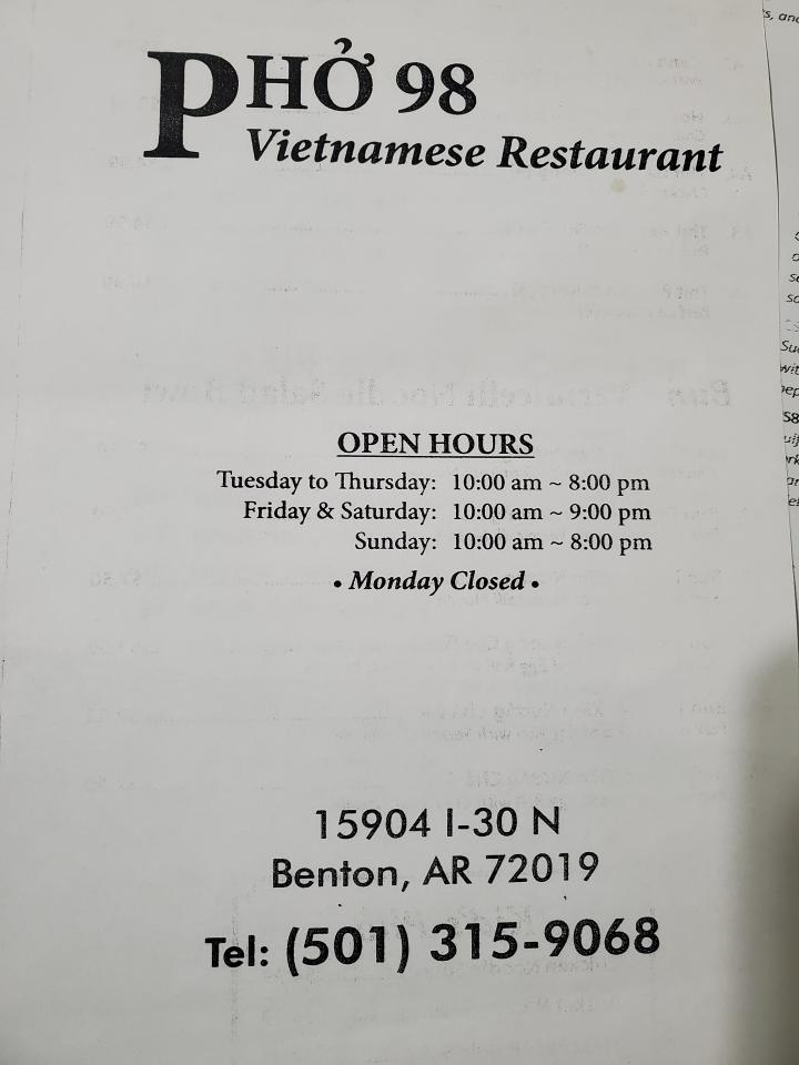 Pho 98 - Benton, AR