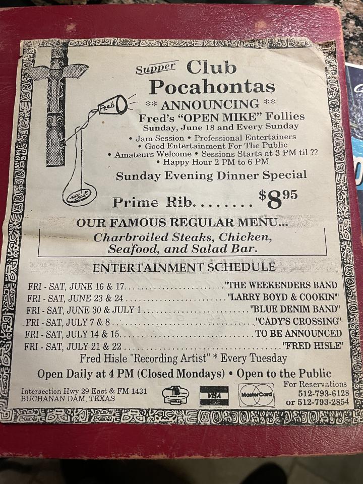 Pocahontas Supper Club - Buchanan Dam, TX